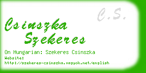 csinszka szekeres business card